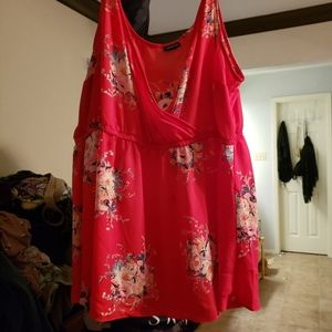 Torrid 6 pink floral surplice tank